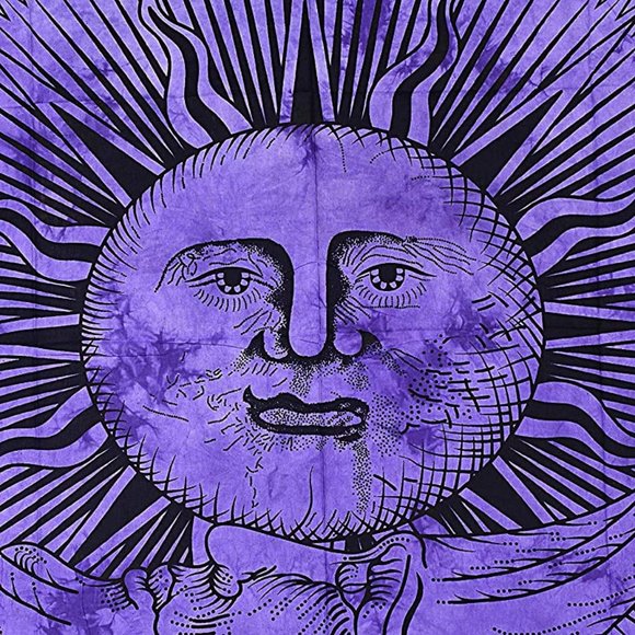 Twin Size Cotton Wall Bed Boho Purple Star Tapestry NEW in Package - Picture 5 of 5